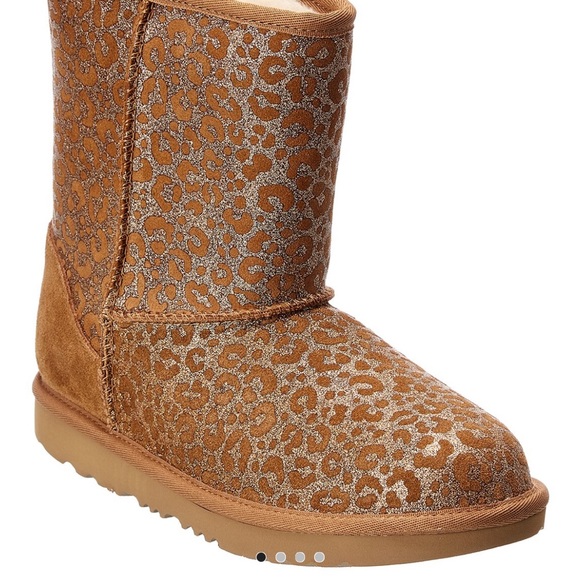 UGG, Classic II Glitter Leopard Suede Kid's Boot size:4, very cute! - Picture 1 of 12